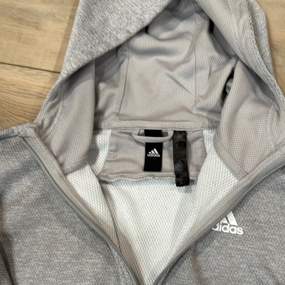 Adidas Gray Zip Up Jacket with Hood - Picture 3 of 5